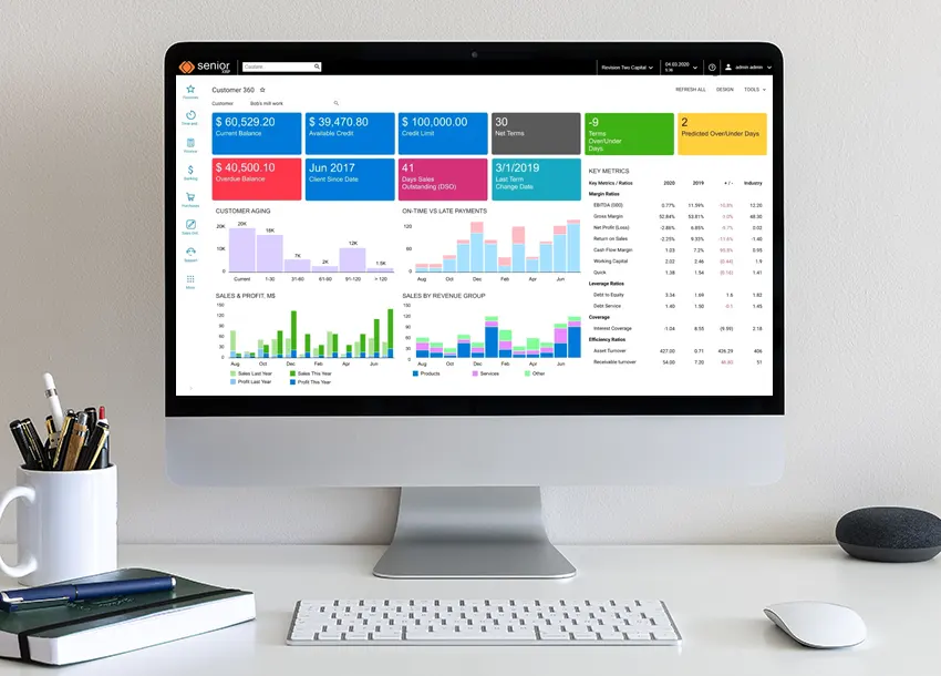 Sistem software ERP cu dashboard-uri personalizate si analiza KPI, in timp real